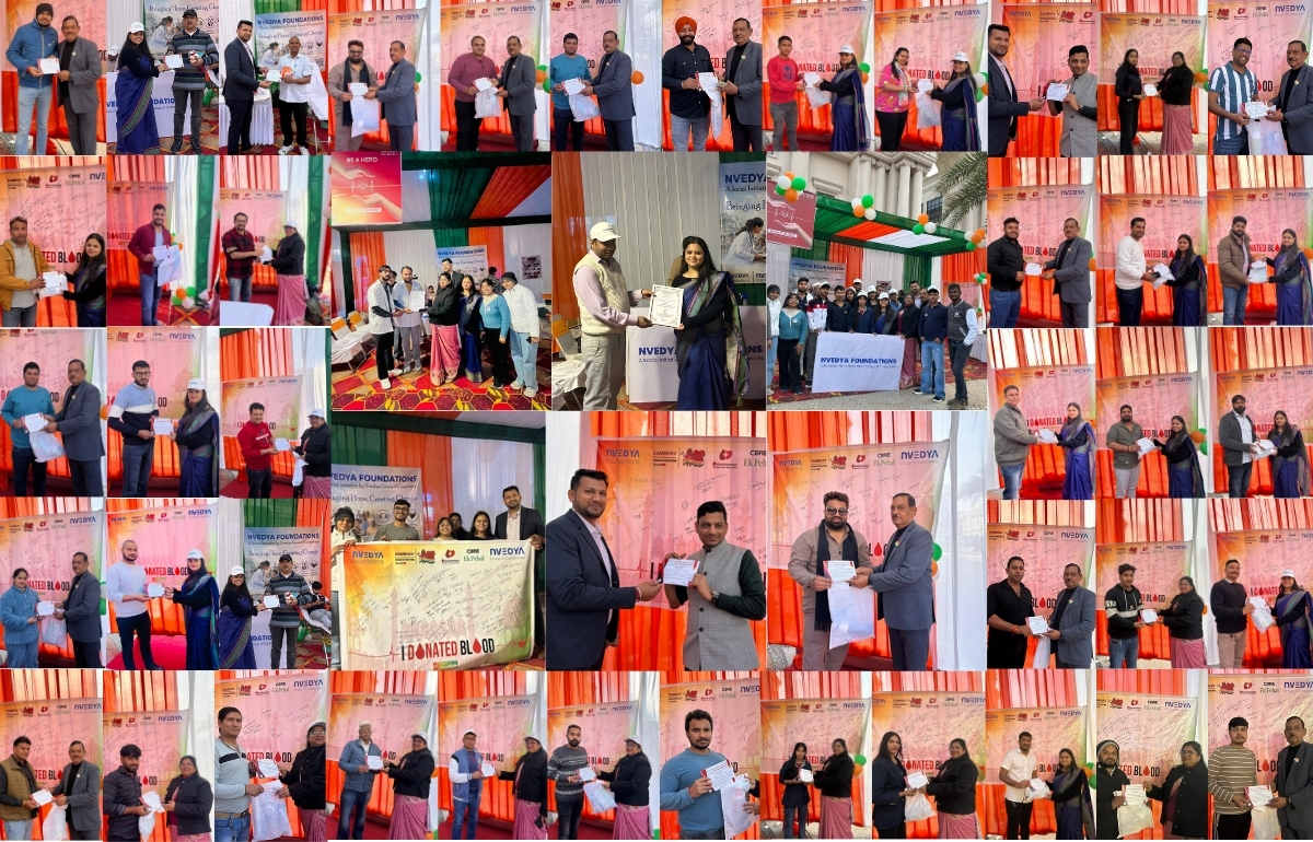 this image shoes the real heroes of blood donation camp